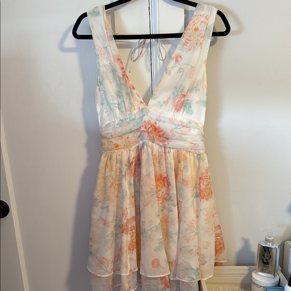Abercrombie Floral Sleeveless Dress - White and Pastel